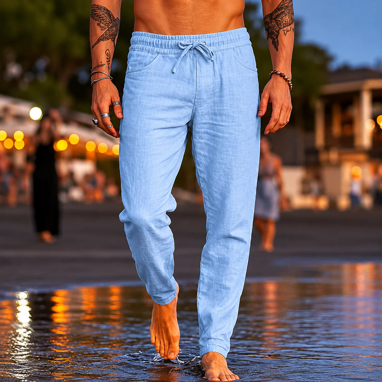 SANDRO | PANTALONES DE PLAYA DE LINO