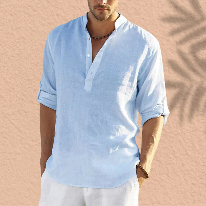 LISSANDRO - Camisa informal de manga larga de lino