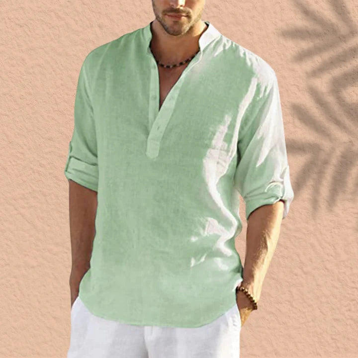 LISSANDRO - Camisa informal de manga larga de lino
