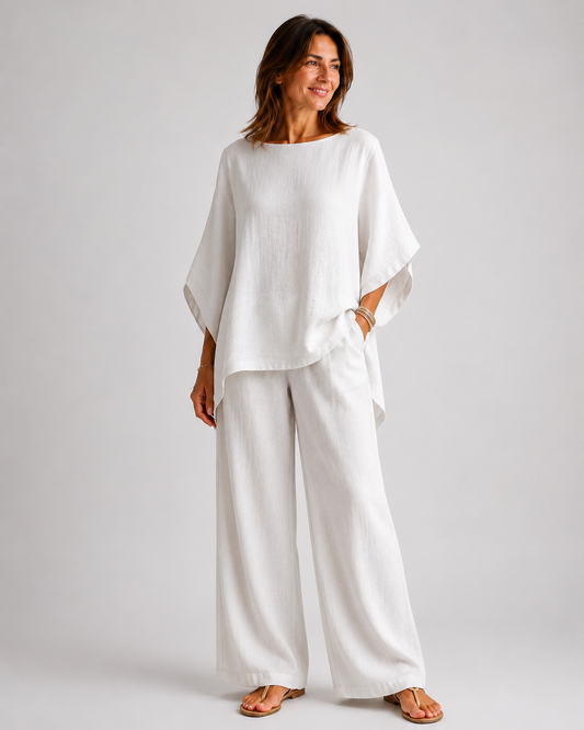 CRISTINA | Conjunto de dos piezas con mangas largas y pantalones anchos