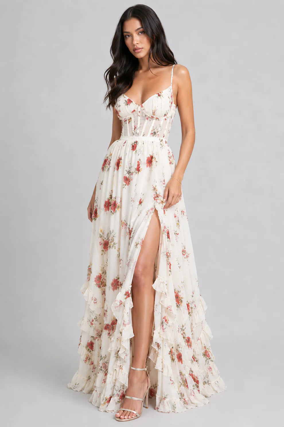 VALERIA | Vestido Maxi Chic en Estilo Floral Vintage