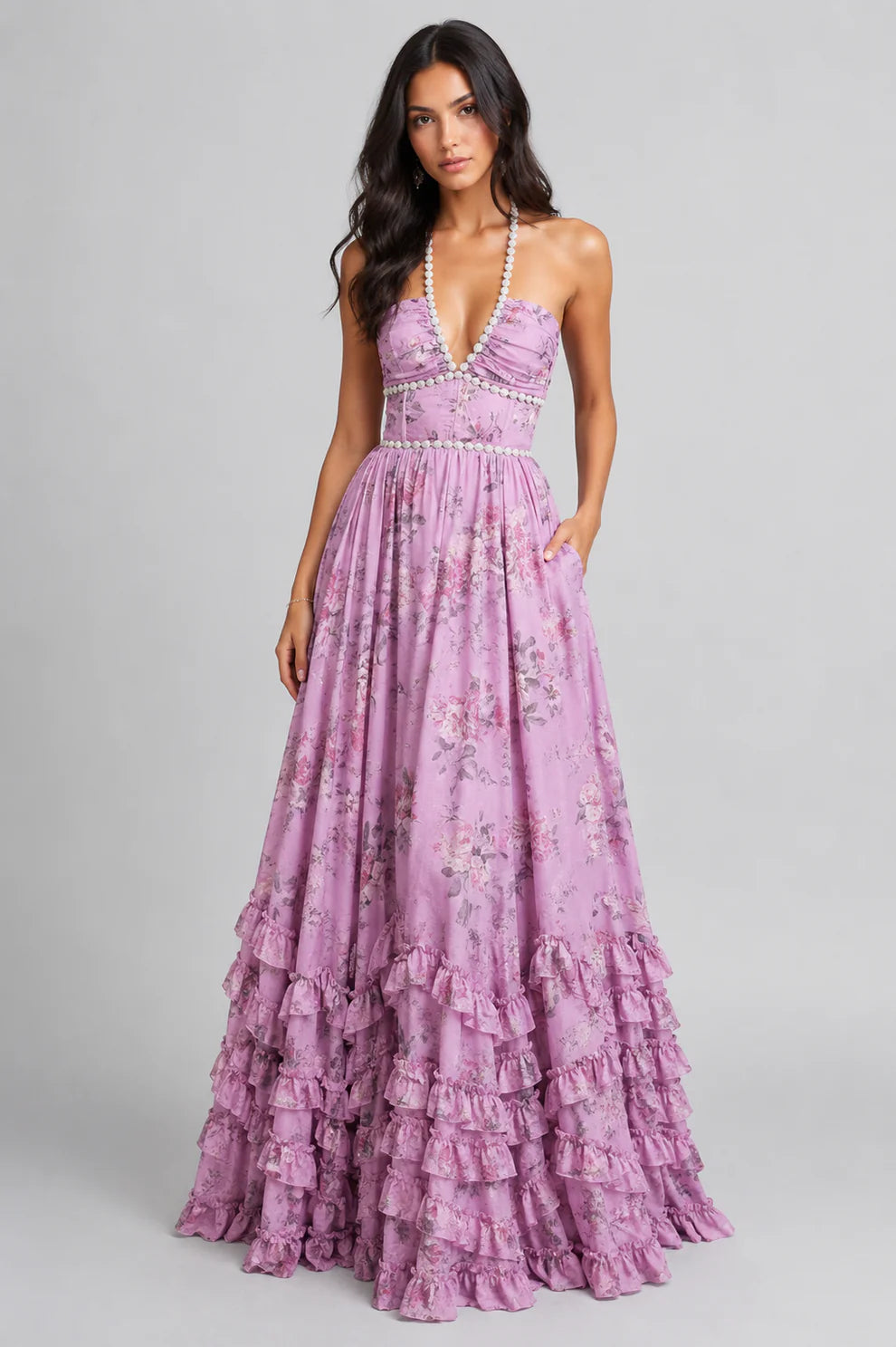 VALERIA | Vestido Maxi Chic en Estilo Floral Vintage