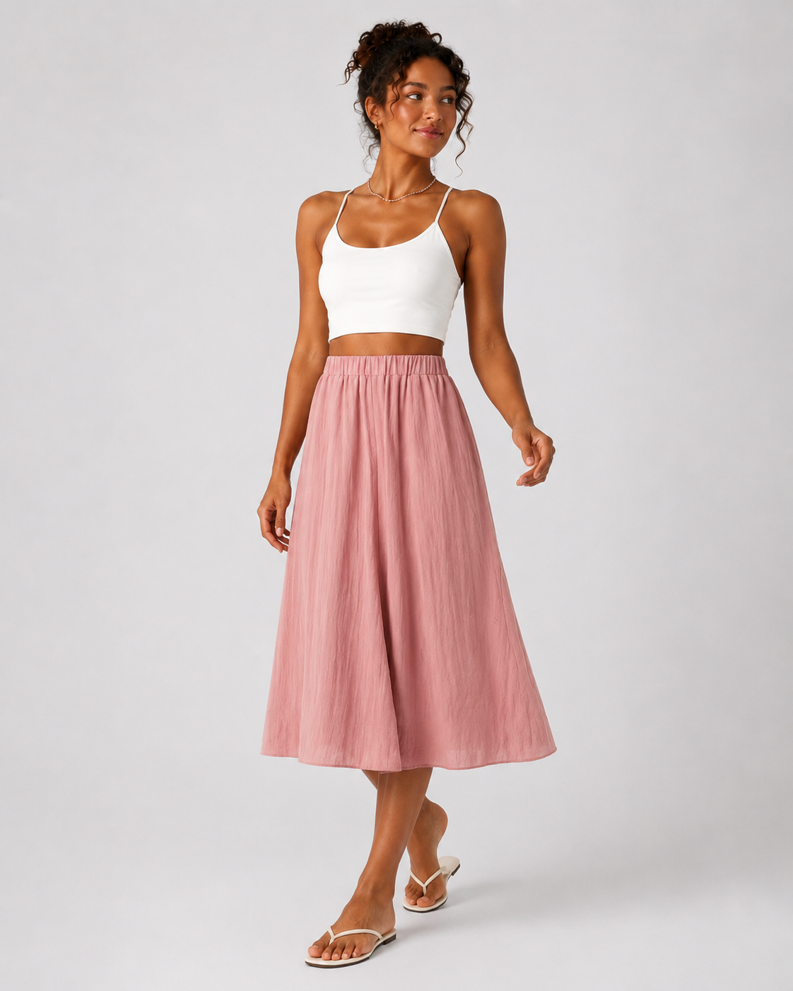 NATALIA | Pantalón falda fluido de lino