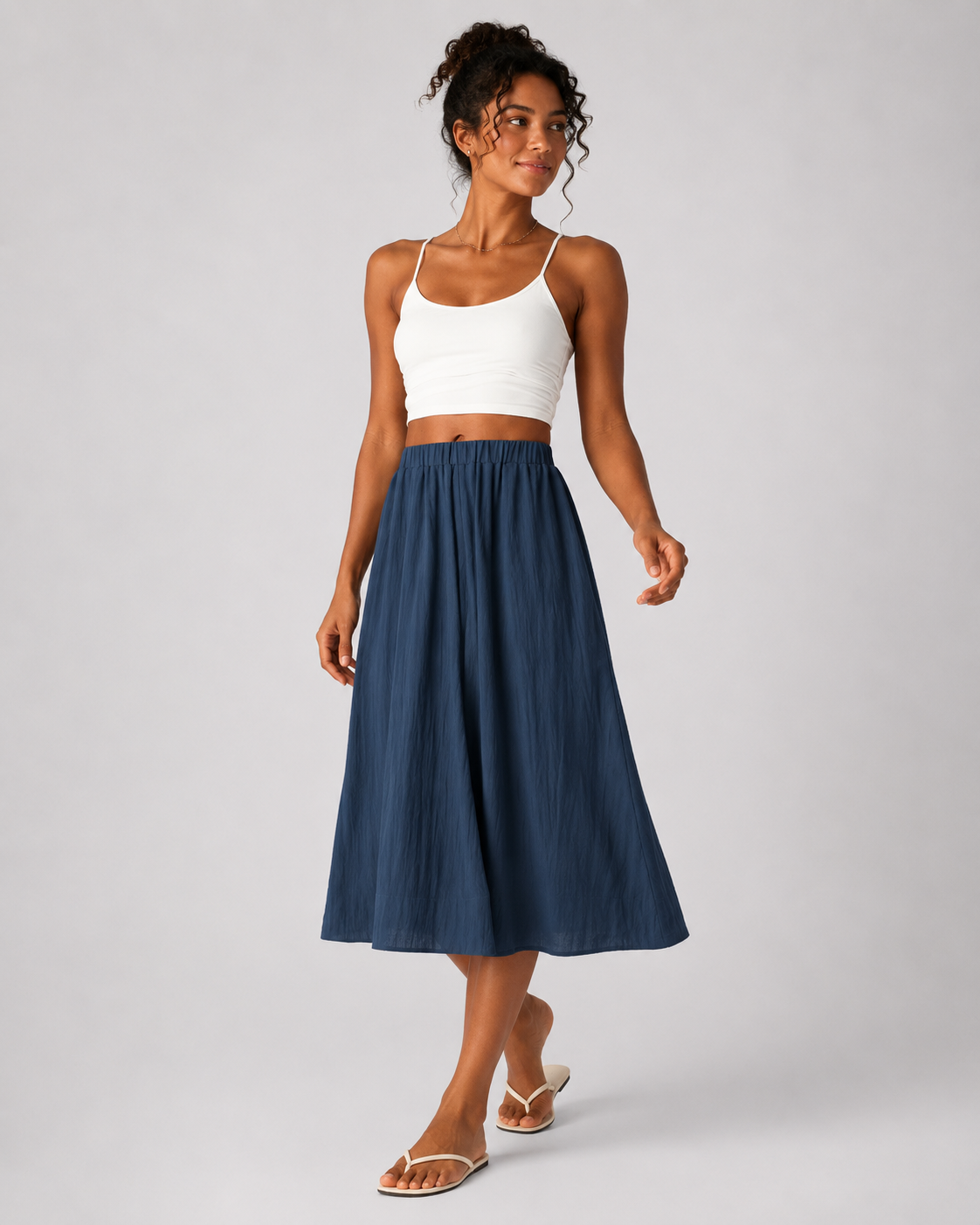 NATALIA | Pantalón falda fluido de lino