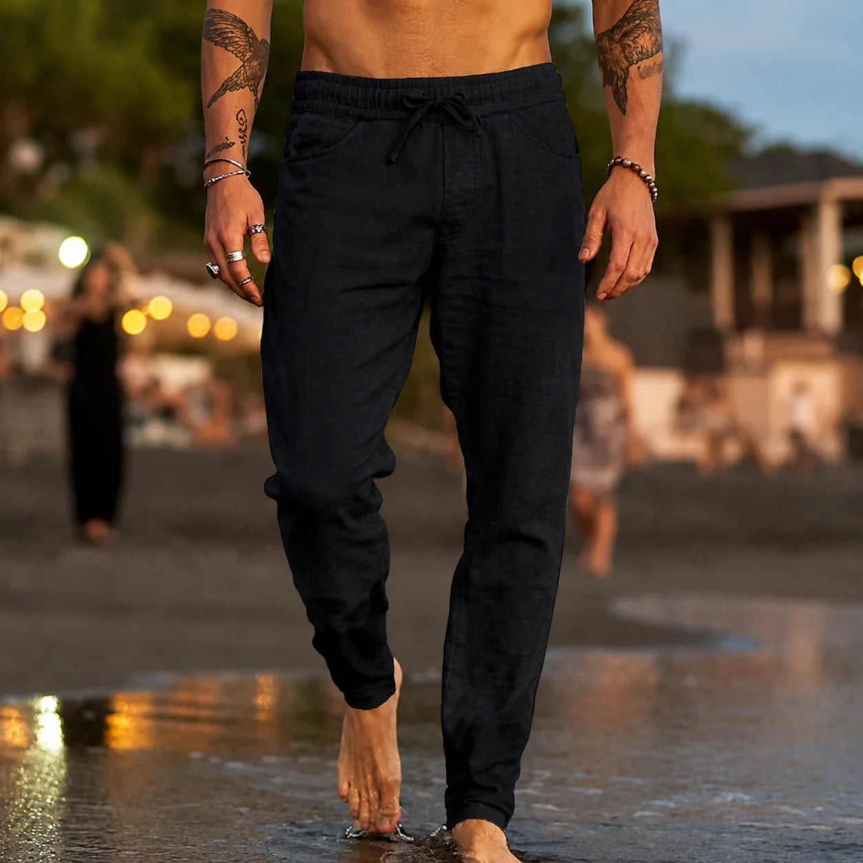 SANDRO | PANTALONES DE PLAYA DE LINO
