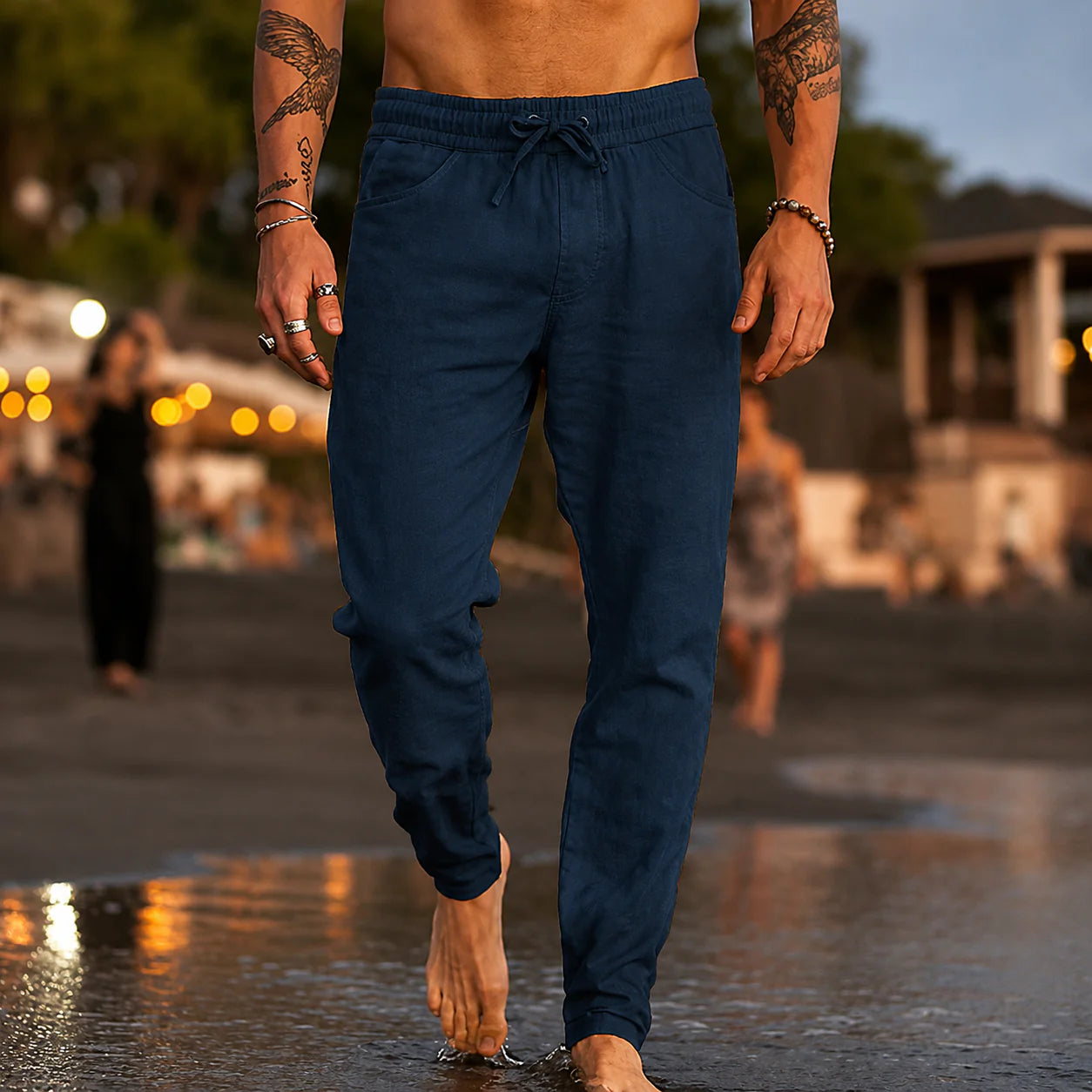 SANDRO | PANTALONES DE PLAYA DE LINO