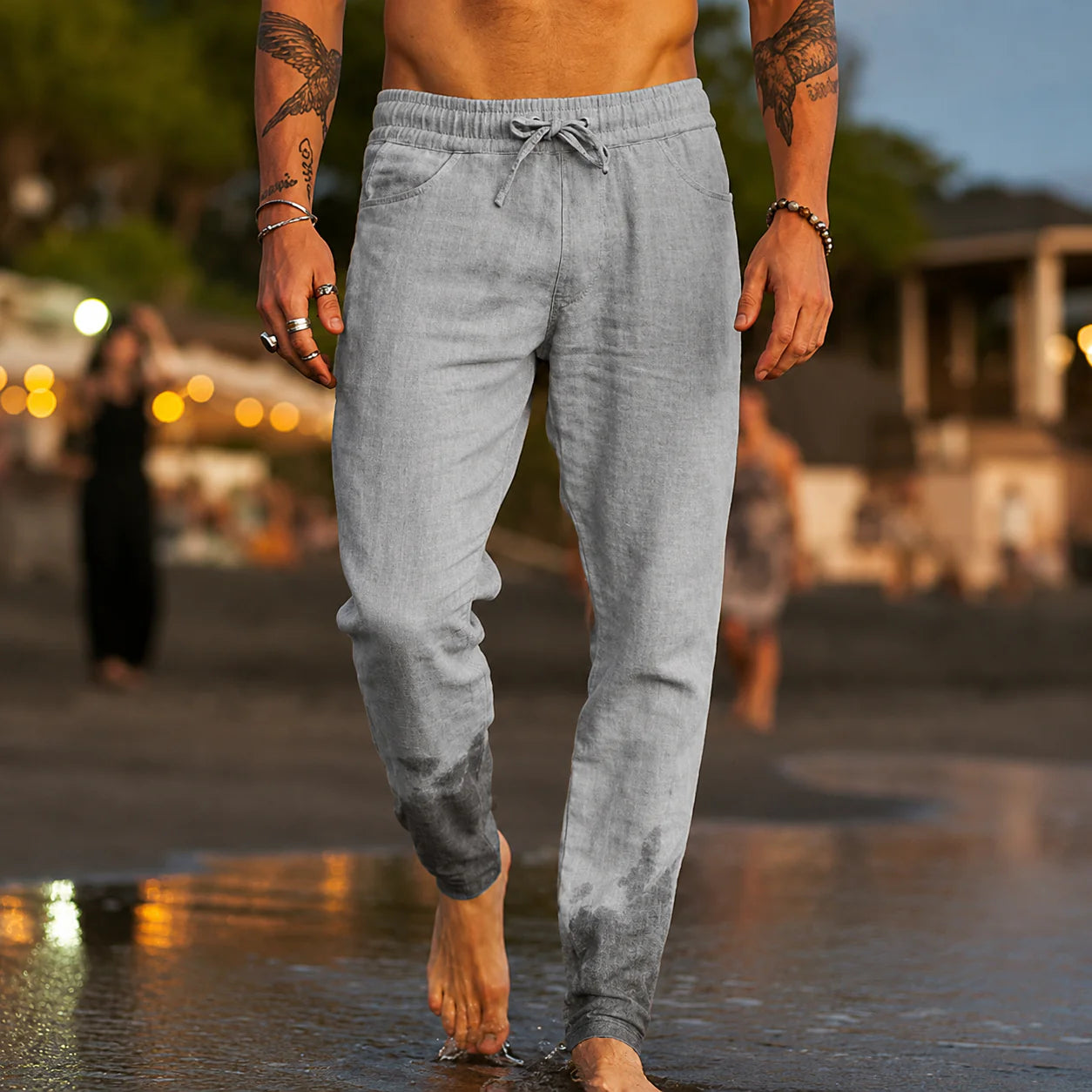 SANDRO | PANTALONES DE PLAYA DE LINO