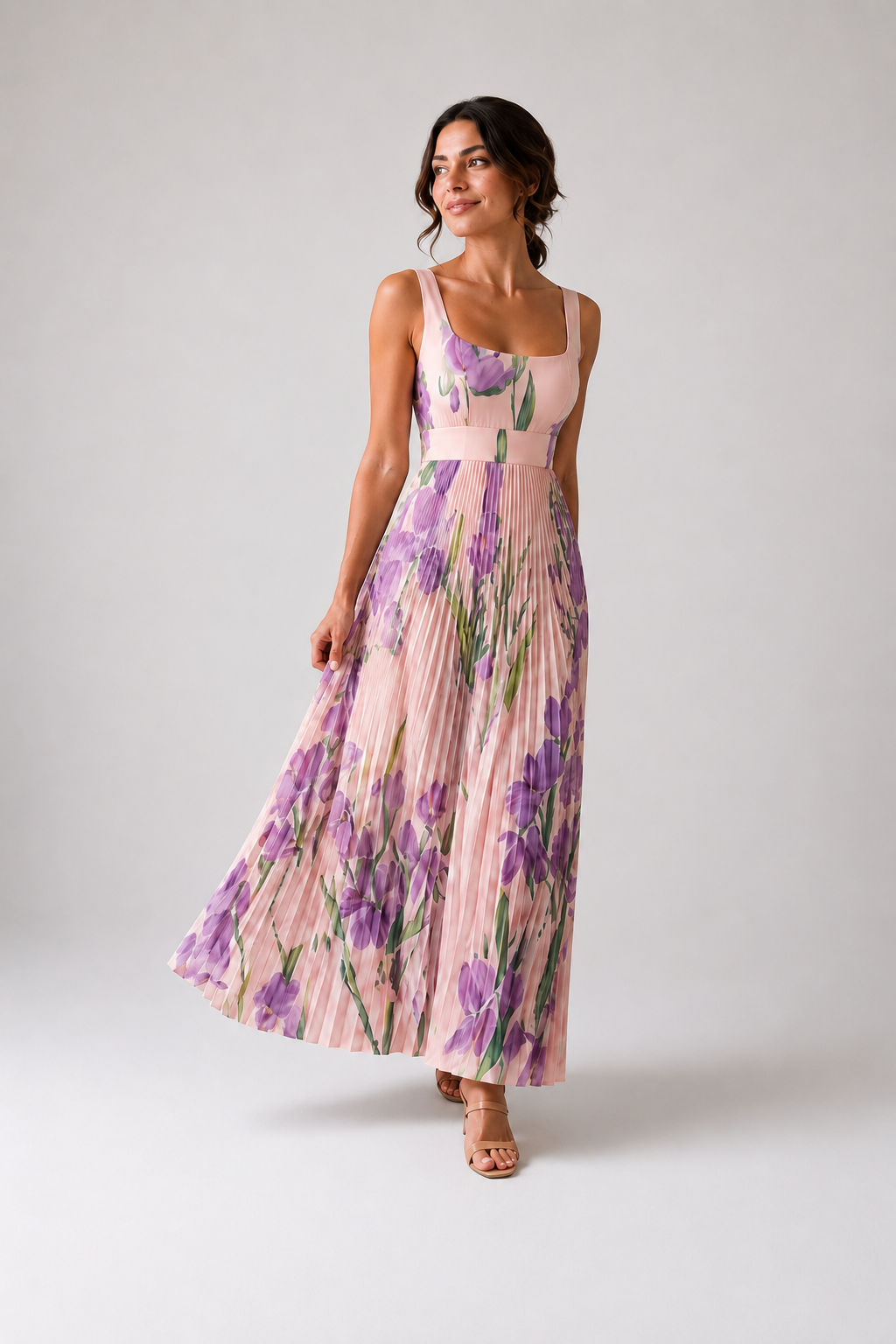ORIAH | Vestido largo floral en línea A