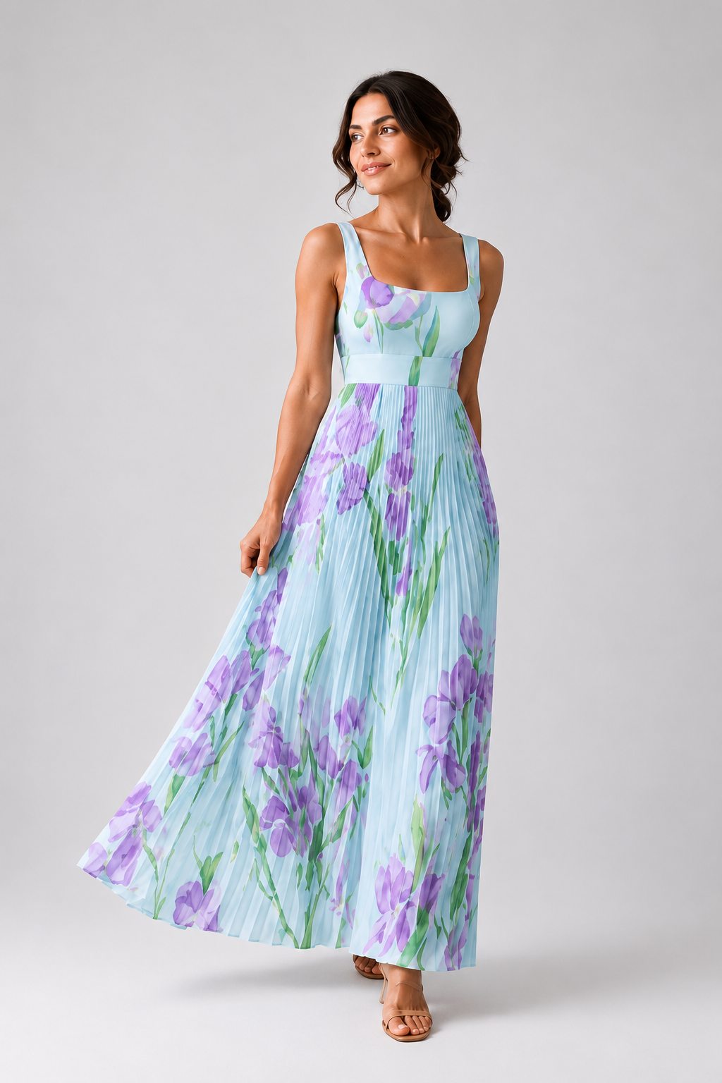 ORIAH | Vestido largo floral en línea A