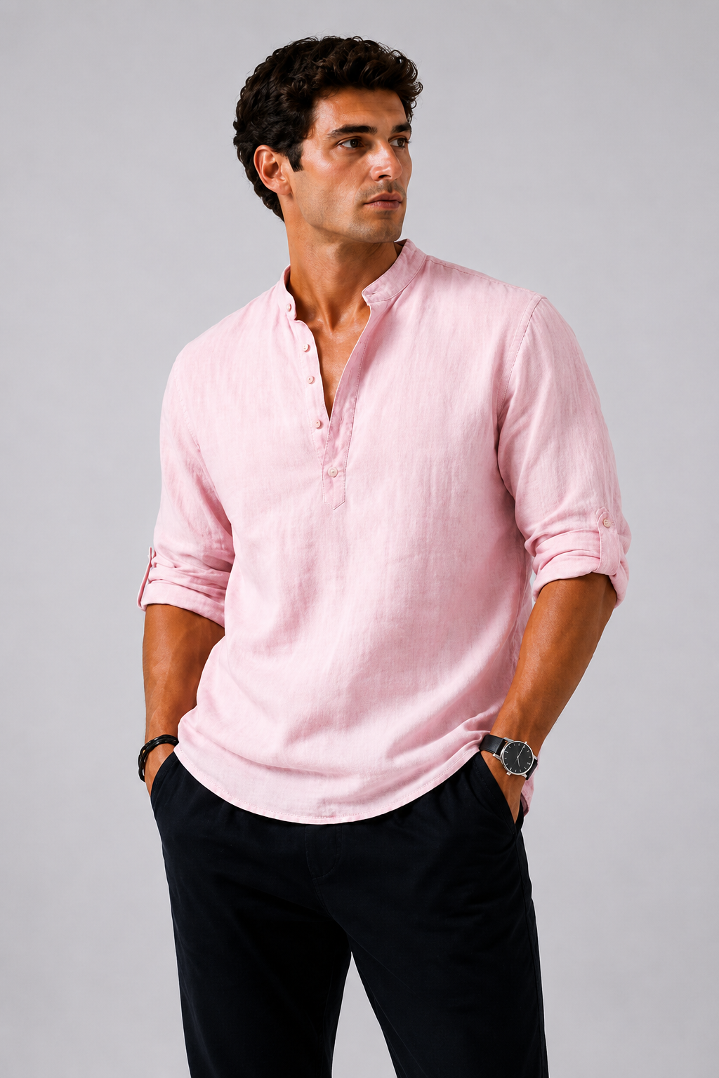 LISSANDRO | Camisa informal de manga larga de lino