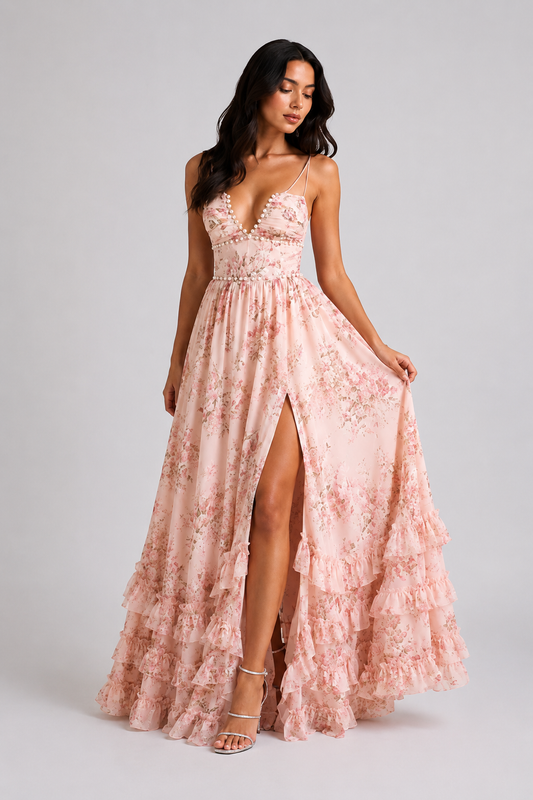 VALERIA | Vestido Maxi Chic en Estilo Floral Vintage