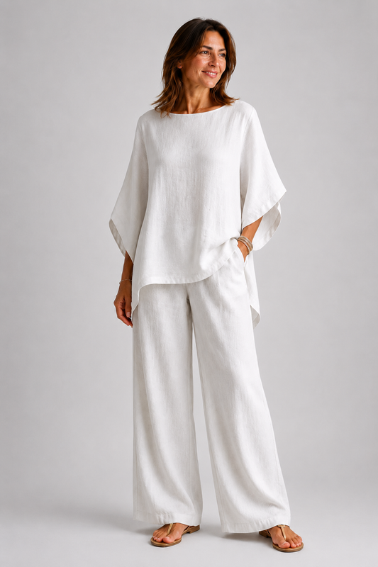 CRISTINA | Conjunto de dos piezas con mangas largas y pantalones anchos