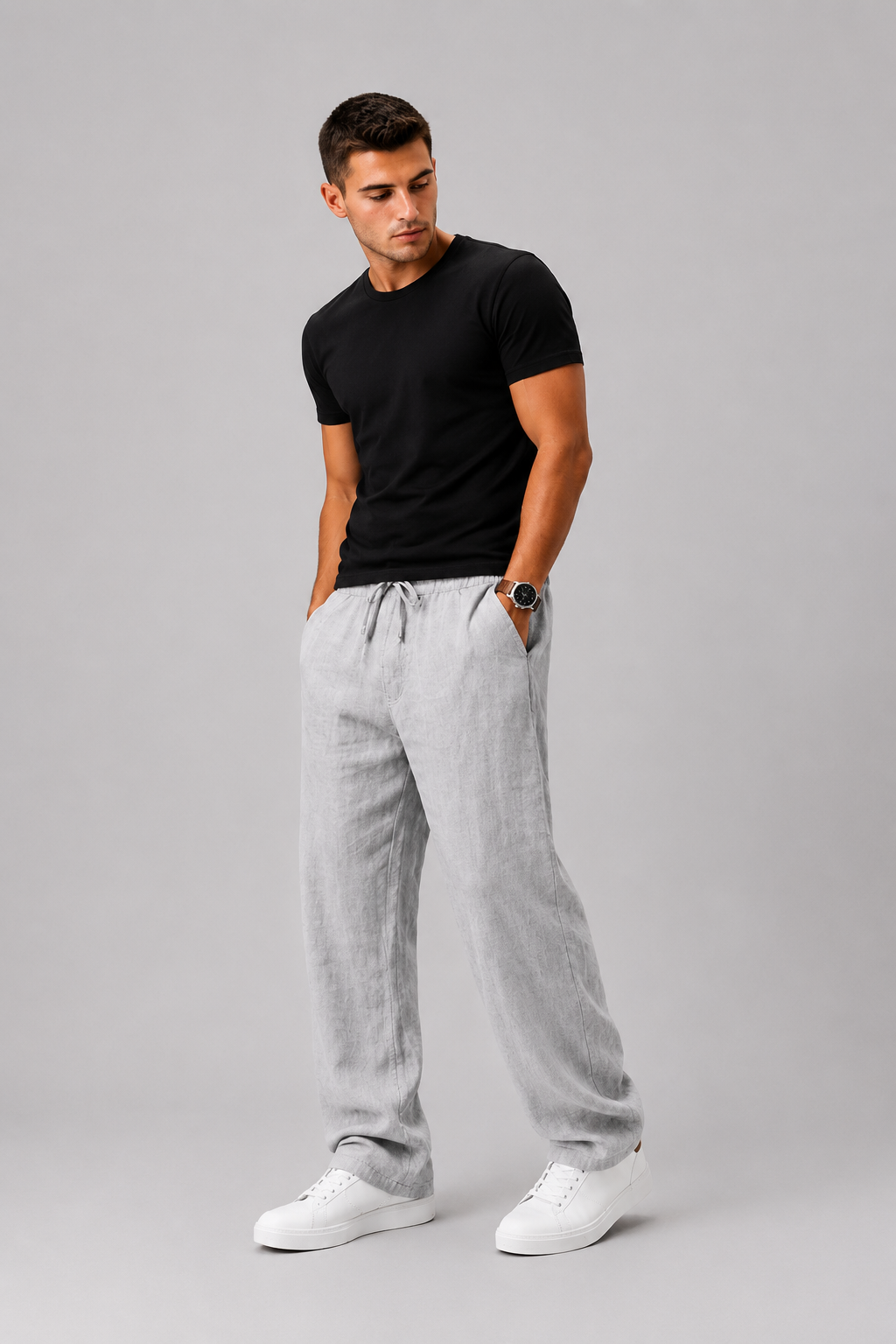 SANDRO | Pantalones de playa de lino