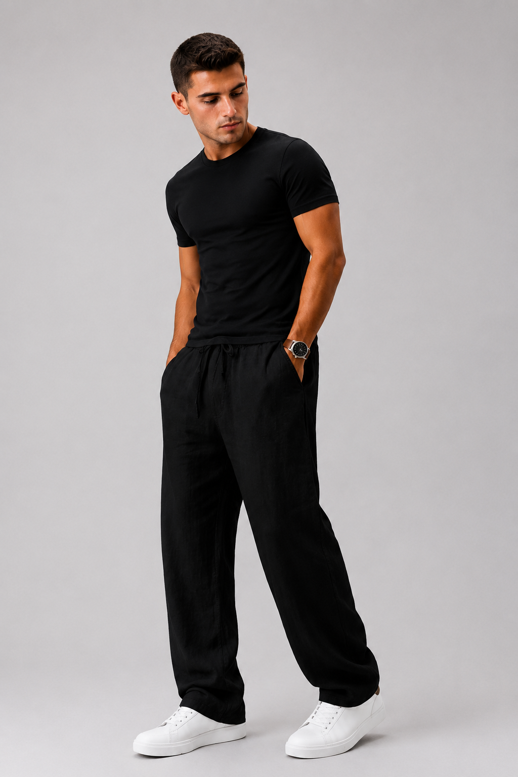 SANDRO | Pantalones de playa de lino