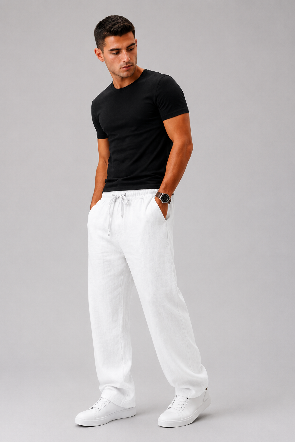 SANDRO | Pantalones de playa de lino