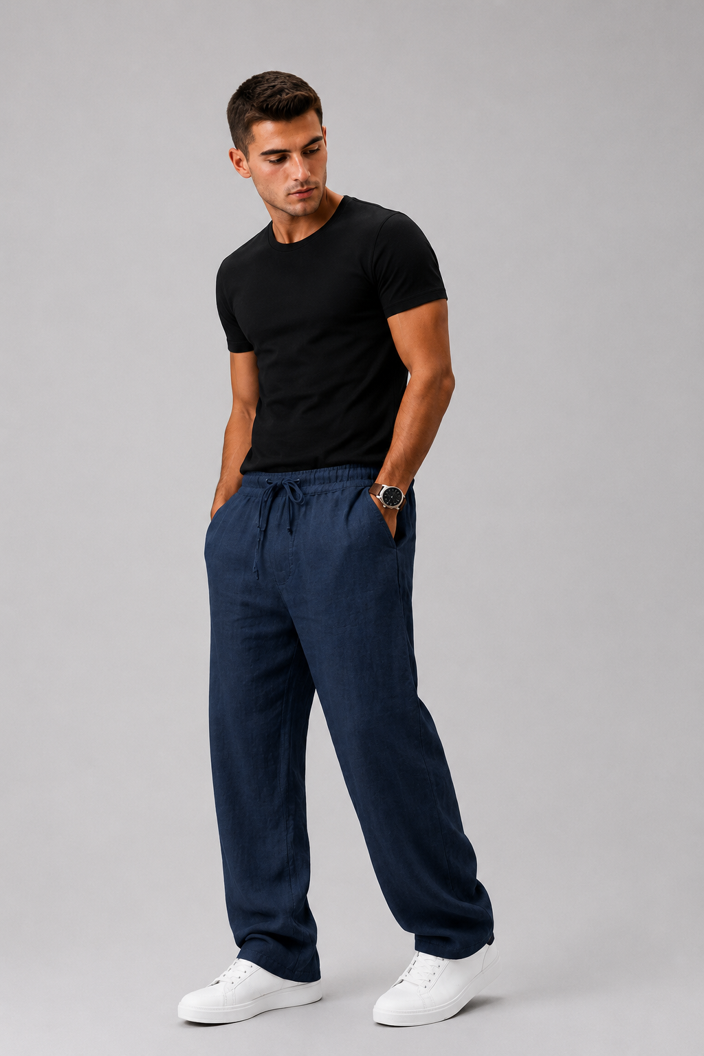 SANDRO | Pantalones de playa de lino