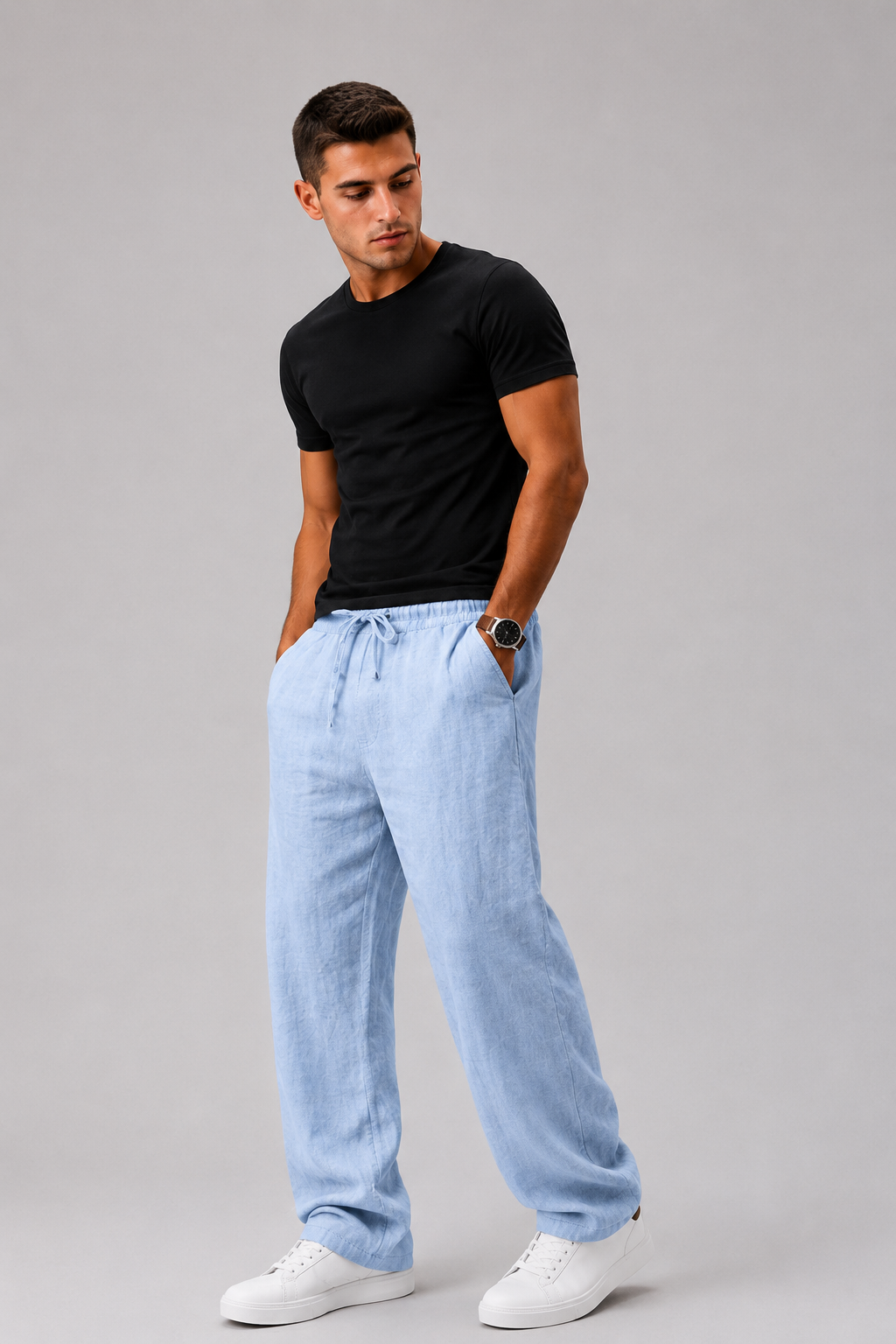SANDRO | Pantalones de playa de lino