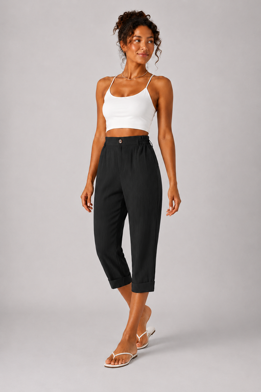 VALENTINA | Pantalones capri estilo lino