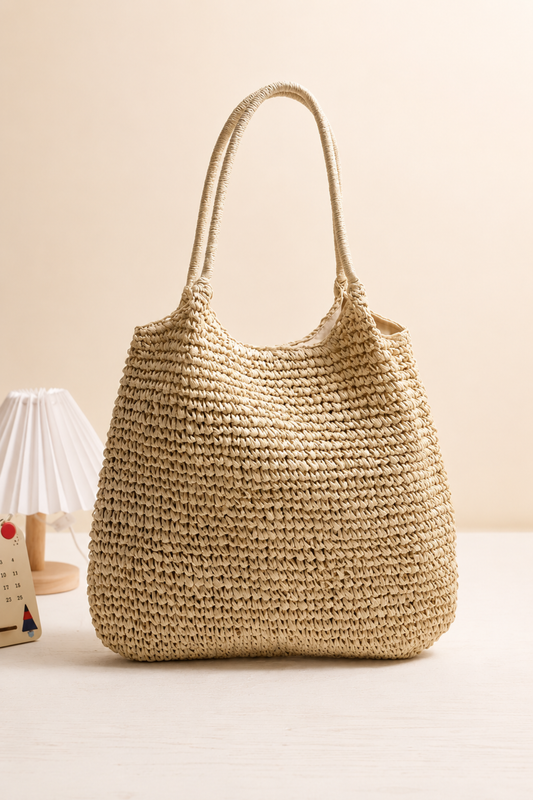 MANUELA | Bolso bandolera de paja trenzada - Natural claro