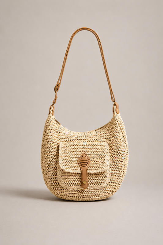 VALENTINA | Bolso de hombro trenzado para el día a día, color beige