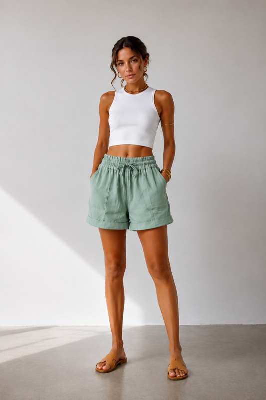 EMMA | Pantalones cortos informales con cordón elegante