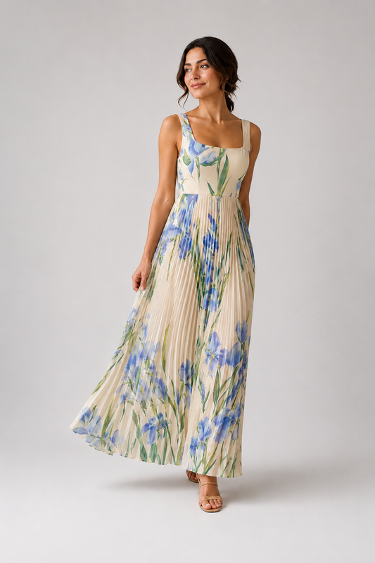 ORIAH | Vestido largo floral en línea A