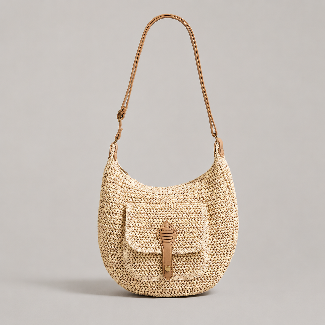 VALENTINA | Bolso de hombro trenzado para el día a día, color beige