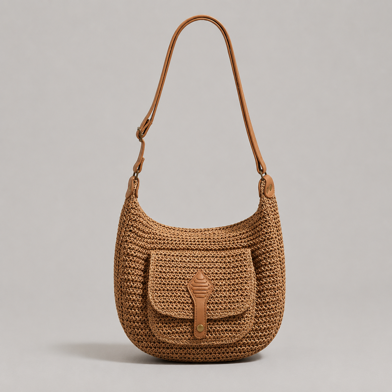 CHIARA | Bolso de hombro trenzado para el día a día, color marrón